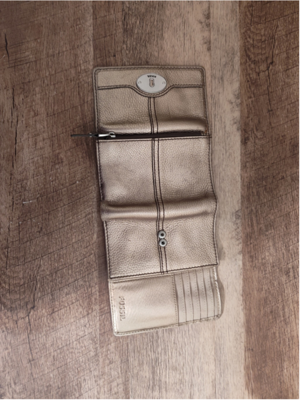 Women's Fossil Leather Wallet One Size Gold - Picture 7 of 9
